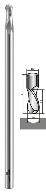 Сферическая твердосплавная фреза Z3 3,175X3,175X8X114 (dxDxhxL)