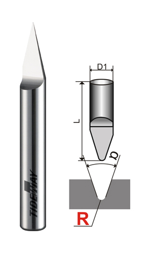 Радиусный гравер R=0.3x3x38x36° (dxDxLxa) Z1