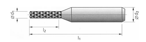 Торцевая твердосплавная фреза Tideway по текстолиту LC441 1.5x3x6x38 (dxDxhxL)