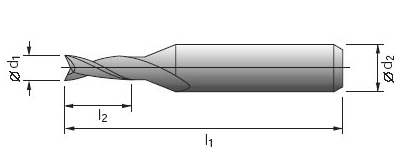 Торцевая твердосплавная фреза Tideway по текстолиту LC432 Z2 0.5x3x3x38 (dxDxhxL)